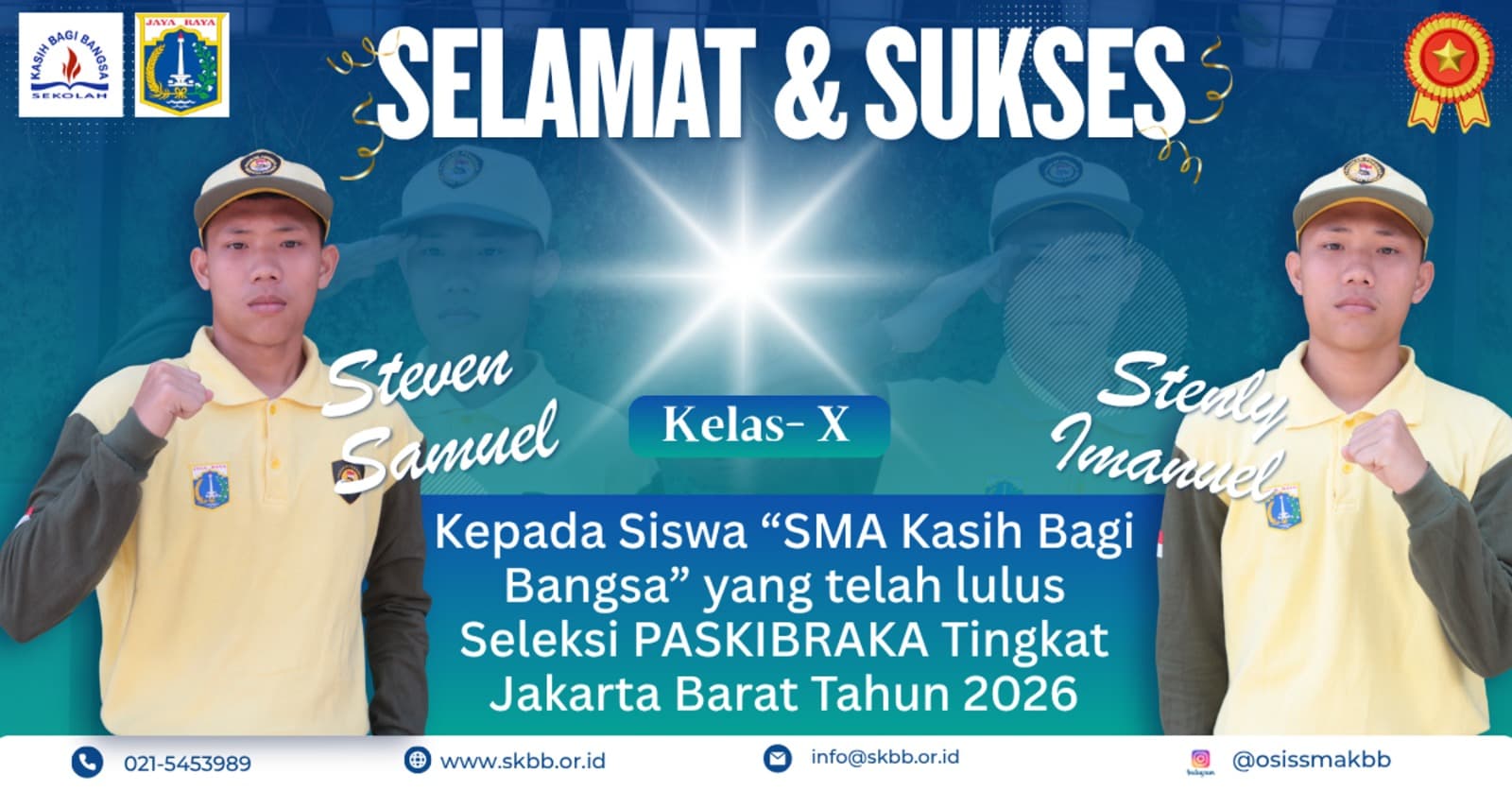 Lulus Seleksi Paskibraka Tingkat Jakarta Barat 2026